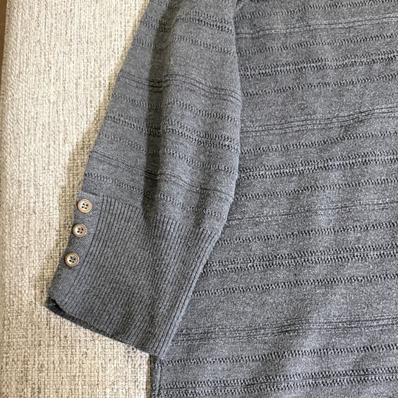 Apt. 9 Charcoal Gray Textured Knit Sweater XL Lightweight Minimalist Workwear - Picture 5 of 15